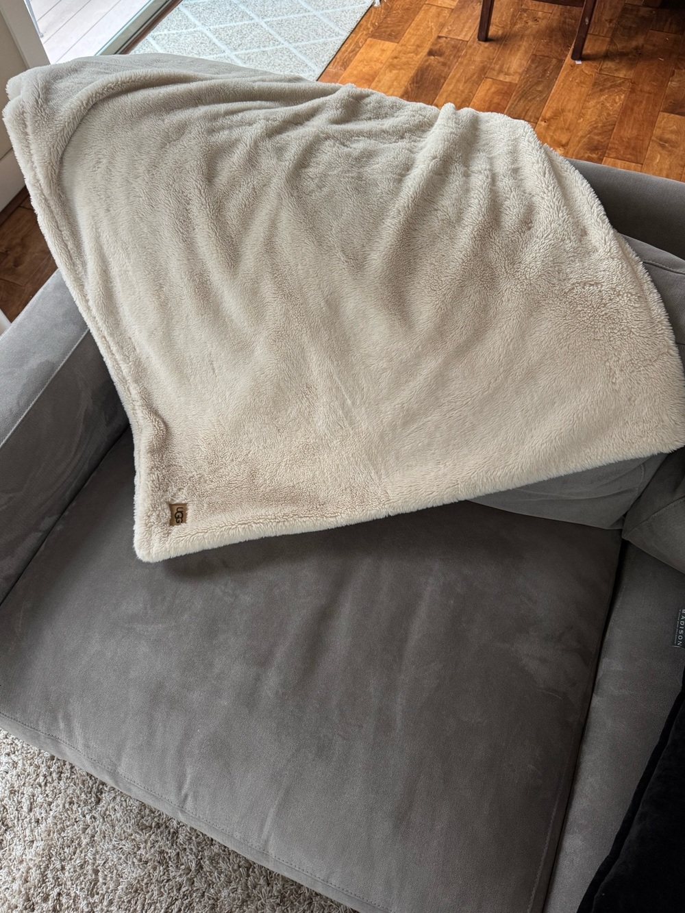 UGG Cozy Cream Plush Throw Blanket